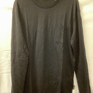 Scotch And Soda Mens Black Long Sleeves Crew Neck Casual T Shirt Size Small